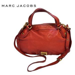 MARC JACOBS Red Leather Shoulder Bag w Strap